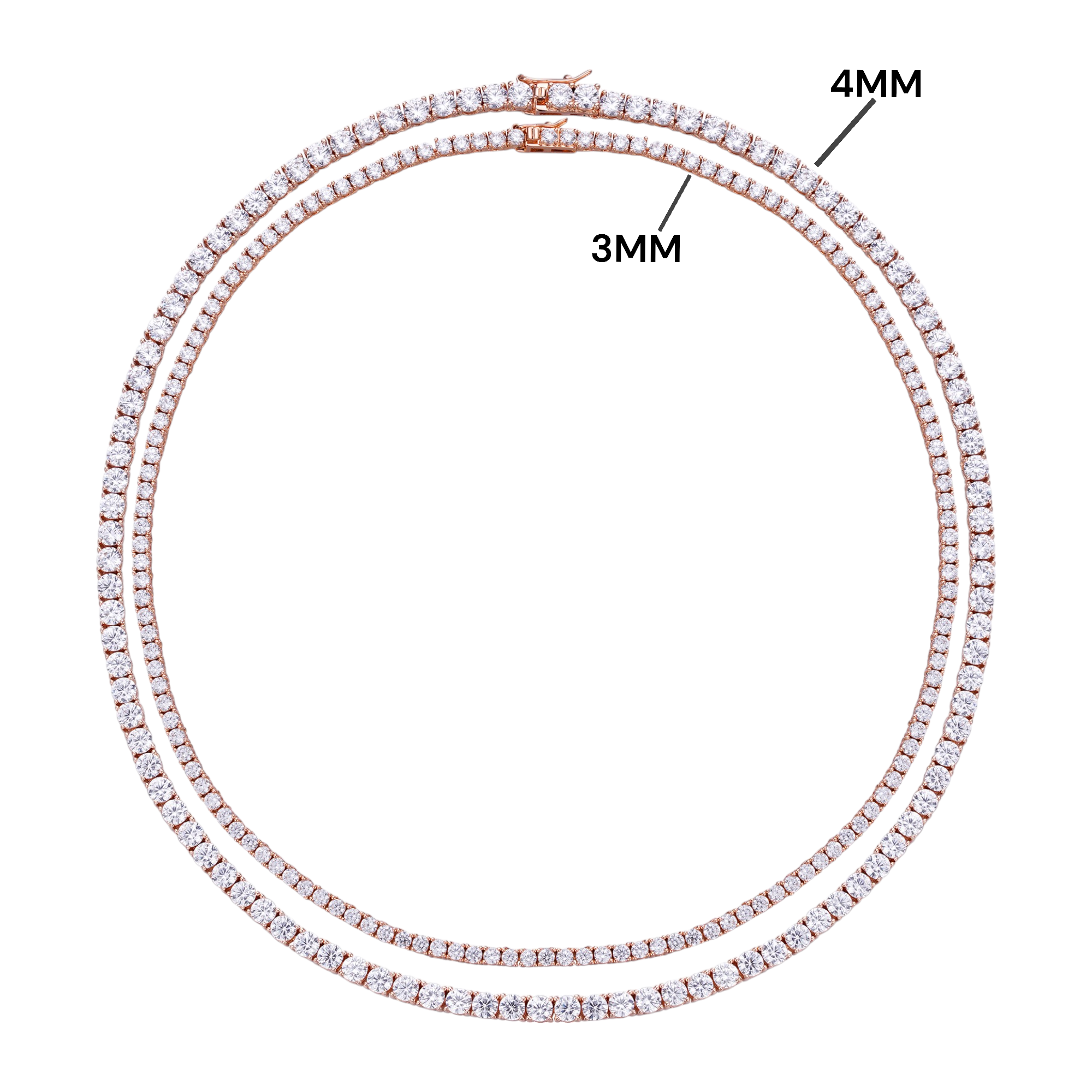 Classic Tennis Chain - 4mm Rose Gold